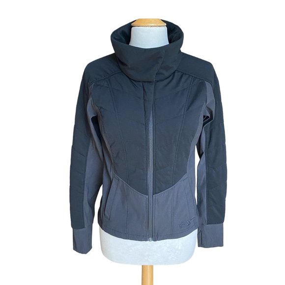 The North Face Pseudio Quilted Jacket Black Gray Gorpcore Activewear Hiking -M - Picture 3 of 16